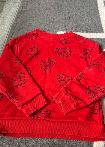 Kırmızı Baskılı Erkek Çocuk Sweatshirt - Görsel 4