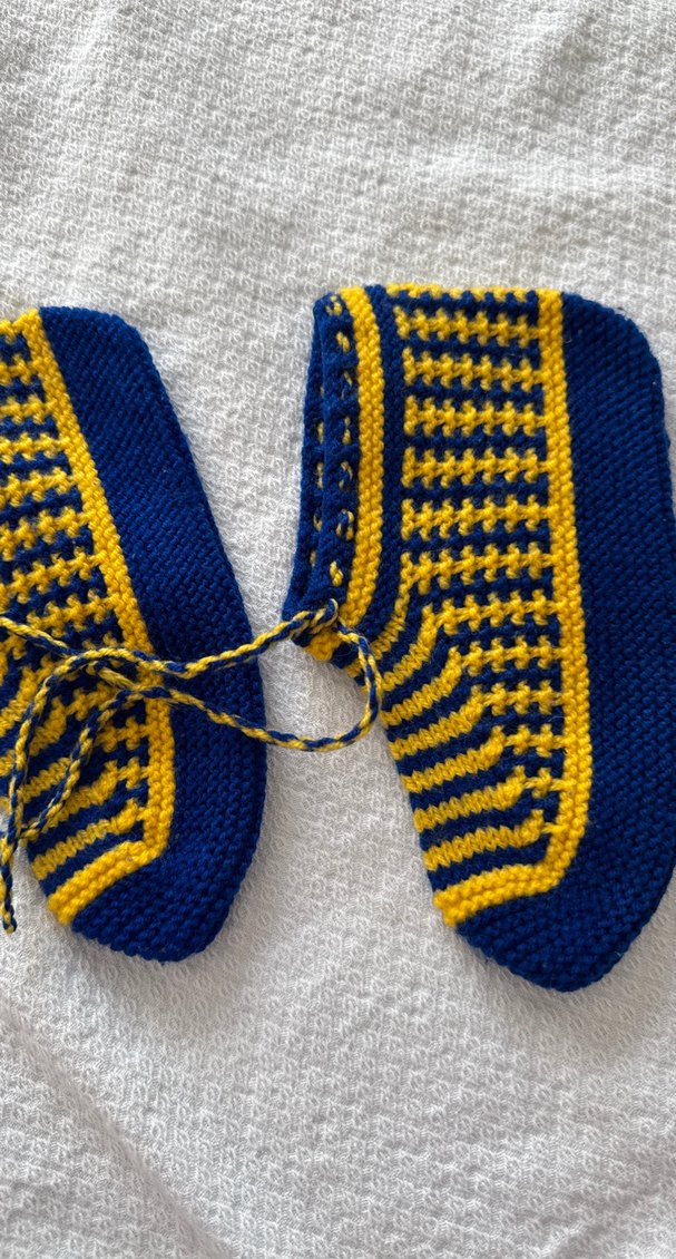 Örgü Patik- Renkli Mavi - Görsel 3