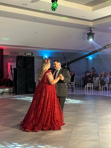 52 Beden bordo Renk Kına elbisesi