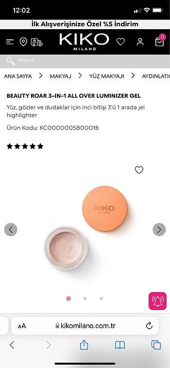  Beden Kiko highlighter