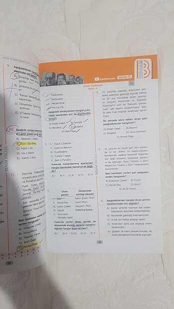 Benim hocan yazar eser içerikli soru bankası