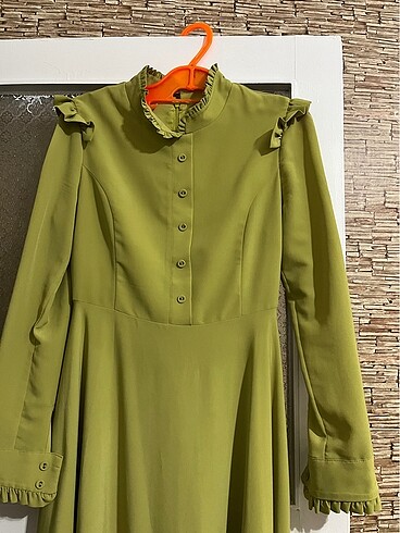 yesil uzun elbise