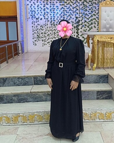 42 Beden siyah Renk Tesettür Elbise