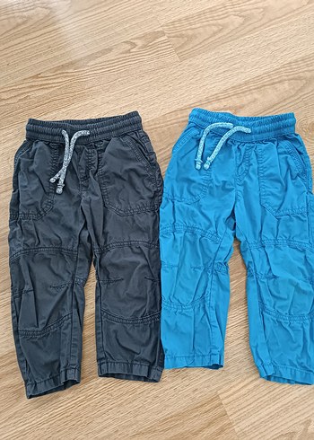 Erkek Çocuk Gri ve Mavi Rahat Kesim Pantolon