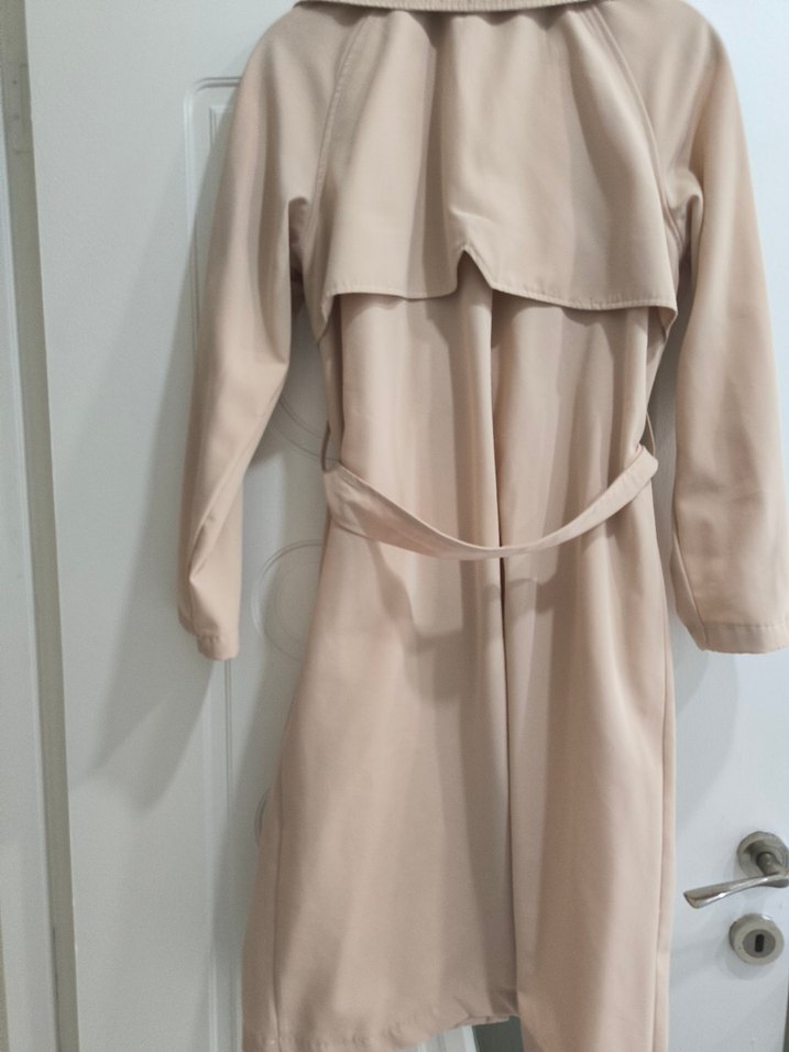 Bej Uzun Kadın Trençkot - Görsel 3