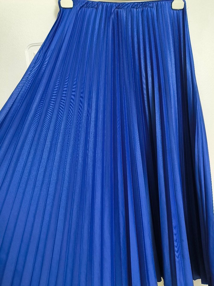 Mavi Pilili Uzun Kadın Etek - Görsel 2