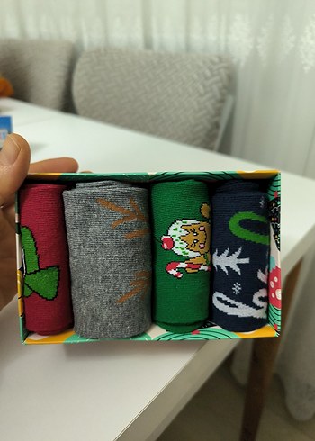 ubisex Çok Renkli Desenli Çorap Seti - Görsel 3