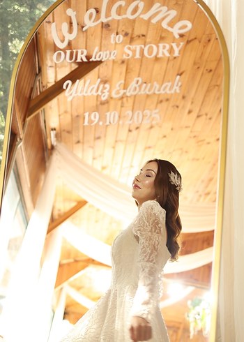 Beyaz simli  midi boy Söz elbisesi - Görsel 4