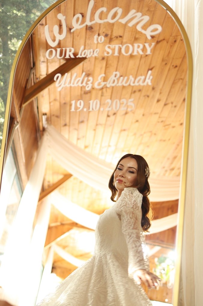 Beyaz simli  midi boy Söz elbisesi - Görsel 2