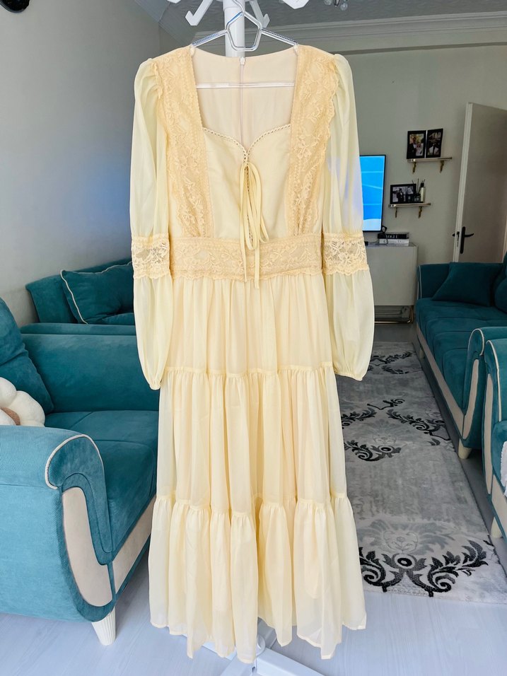 Romantik vintage Uzun Elbise — görsel 13/14