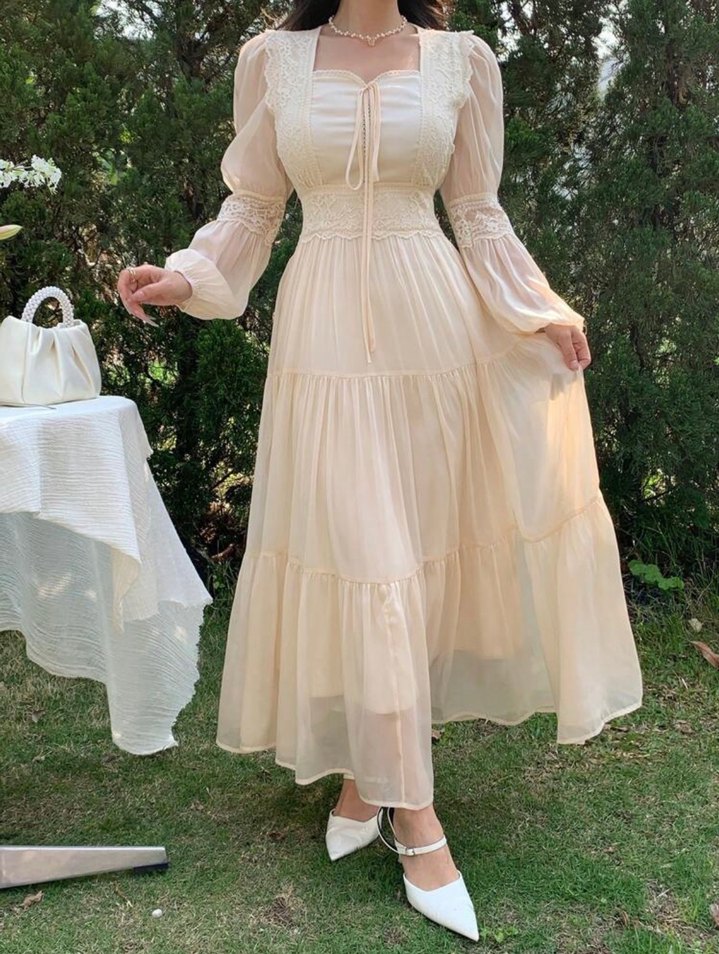 Romantik vintage Uzun Elbise — görsel 2/14