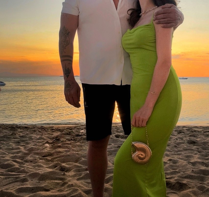 Yeşil Midi Askılı Kadın Elbise - Görsel 4