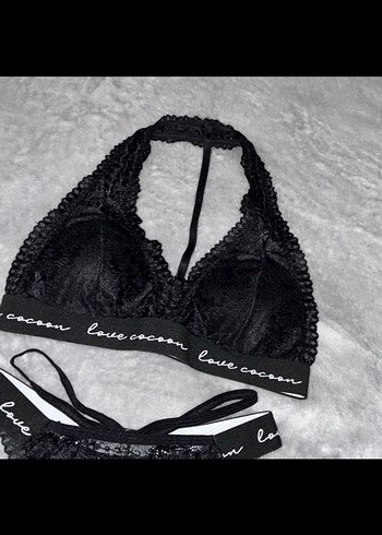 Siyah Dantelli Goth Spor Sütyen Takımı - Görsel 2