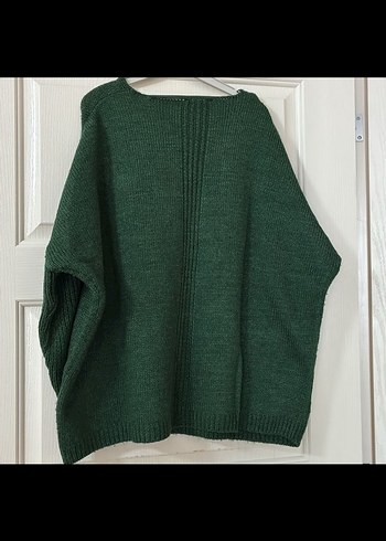 Adil Işık Yeşil V Yaka Örgü Kadın Kazak - Görsel 4