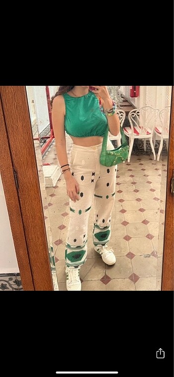 Zara İşlemeli pantolon