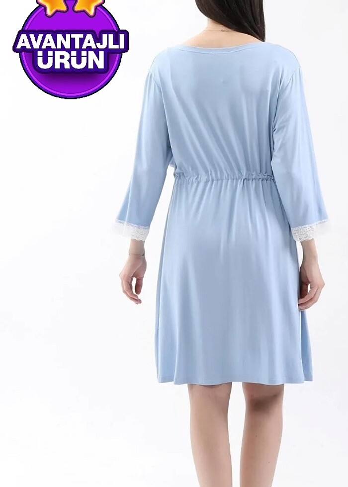 Lohusa sabahlıklı gecelik - Görsel 2