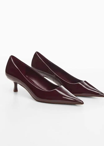 Bordo Rugan Stiletto Kadın Topuklu Ayakkabı