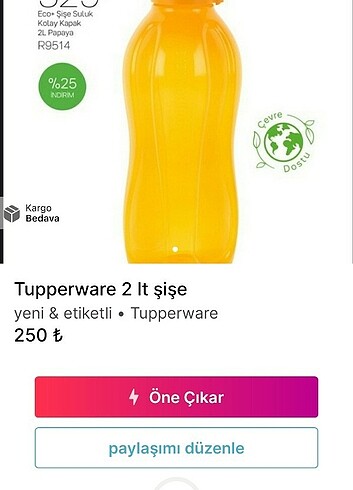 Tupperware Tupperware ikili şişe 