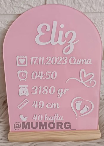BEBEK DOĞUM TABLOSU BİR ÖMÜR HATIRA HEDİYELİK YENİDOĞAN ÖZEL