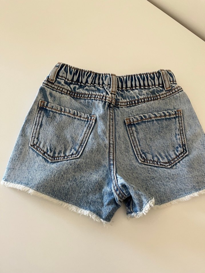 Kız çocuk  Mavi Denim Şort - Görsel 2