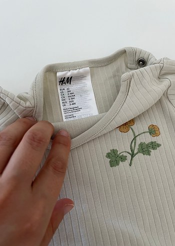 Uzun Kollu Gri Nakışlı Bebek Kız Takımı 2-4 ay - Görsel 2