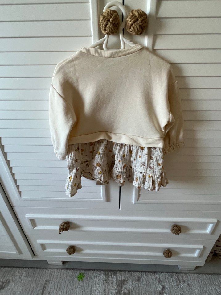 Kız Çocuk Fırfırlı Bohem Sweatshirt - Görsel 2