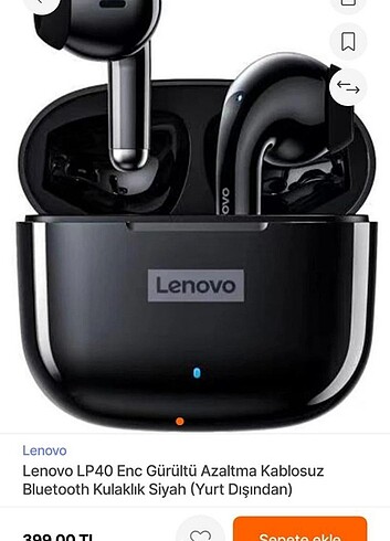 LENOVO LP40TWS(JELATİNDE SIFIR) SİYAH
