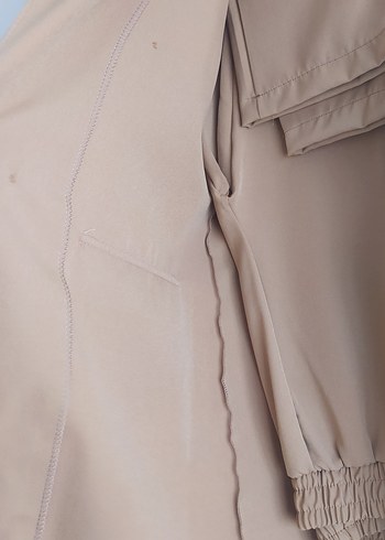 Diğer Bej Uzun Kesim Kadın Blazer Ceket