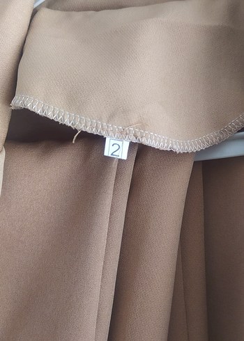 m Beden Bej Uzun Kesim Kadın Blazer Ceket