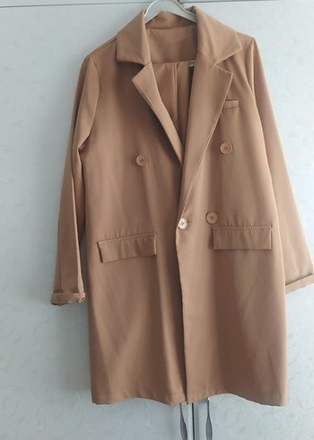Bej Uzun Kollu Kadın Blazer Ceket