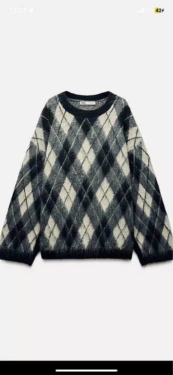 Zara baklava desenli kazak