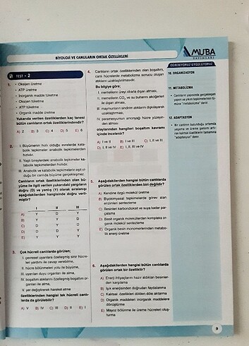 9.sınıf biyoloji soru bankası - Görsel 2