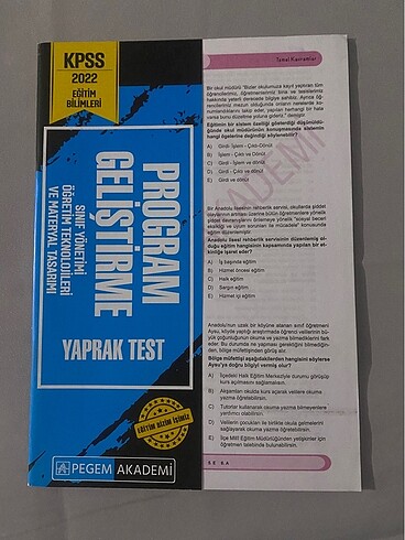 Kpss program geliştirme yaprak test Pegem