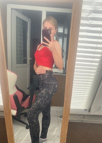 Trendyol & Milla Kadın Gri Yılan Desenli Spor Tayt