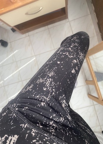xs Beden Kadın Gri Yılan Desenli Spor Tayt
