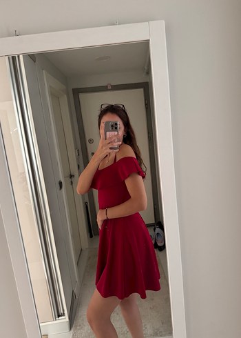 Diğer Vişne Çürüğü Rengi Mini Elbise
