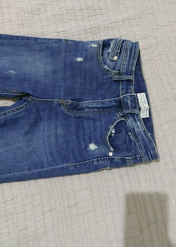 34 Beden mavi Renk Kadın Mavi Denim Regular Fit Günlük Kot Pantolon