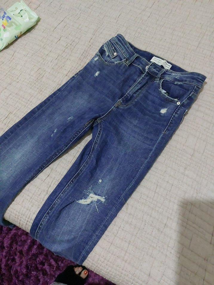 Kadın Mavi Denim Regular Fit Günlük Kot Pantolon - Görsel 2