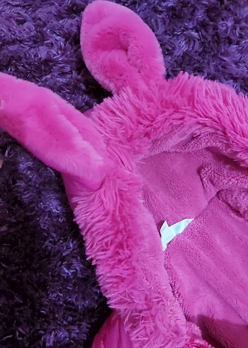 Kürk Detaylı Kapüşonlu Pembe Bebek kar  Tulumu 2.3 yaş - Görsel 6