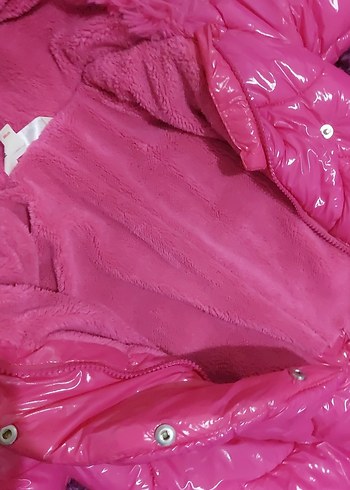 Kürk Detaylı Kapüşonlu Pembe Bebek kar  Tulumu 2.3 yaş - Görsel 5