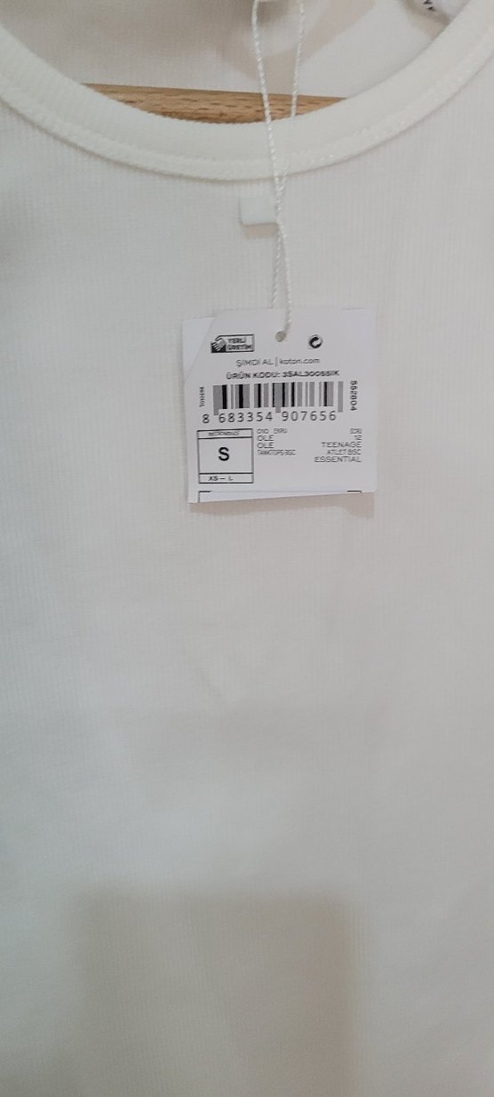 Beyaz Kolsuz Mini Atlet - Görsel 2