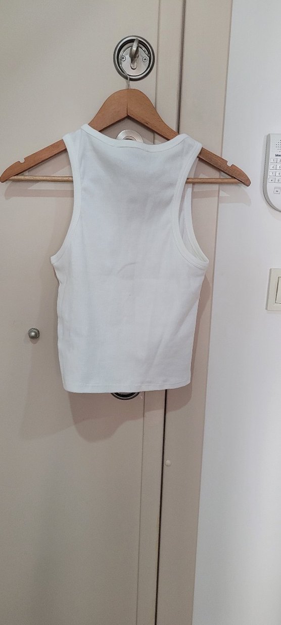 Beyaz Kolsuz Mini Atlet - Görsel 3