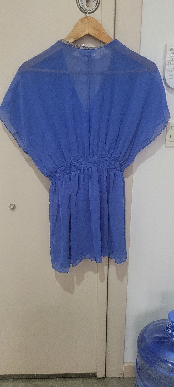 Mavi braided kaftan pareo - Görsel 5