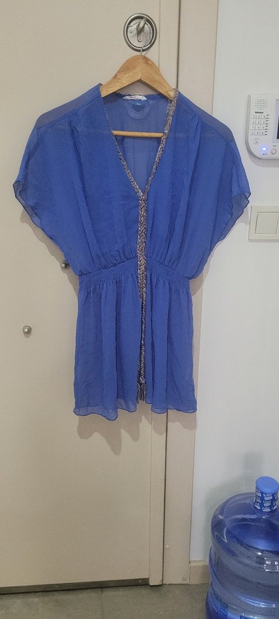 Mavi braided kaftan pareo - Görsel 2