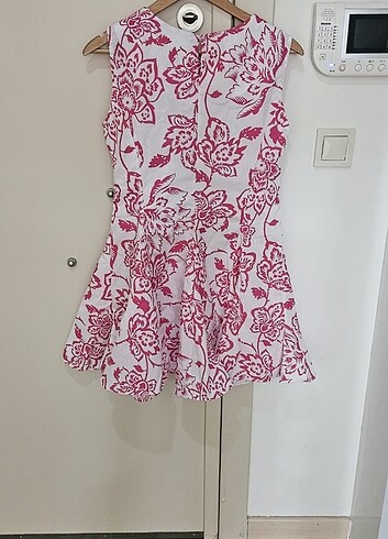 Pembe desenli elbise - Görsel 4