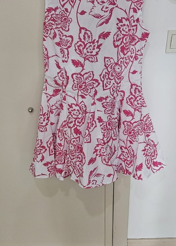 Pembe desenli elbise - Görsel 3