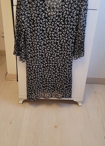 NETWORK Tül elbise siyah cicekli - Görsel 4