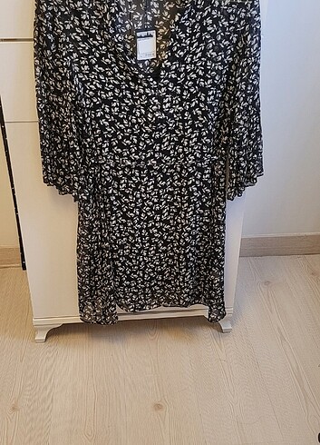 NETWORK Tül elbise siyah cicekli - Görsel 9