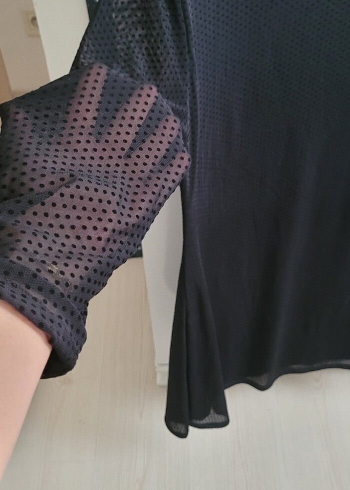 Pull & Bear Elbise siyah puantiyeli - Görsel 2