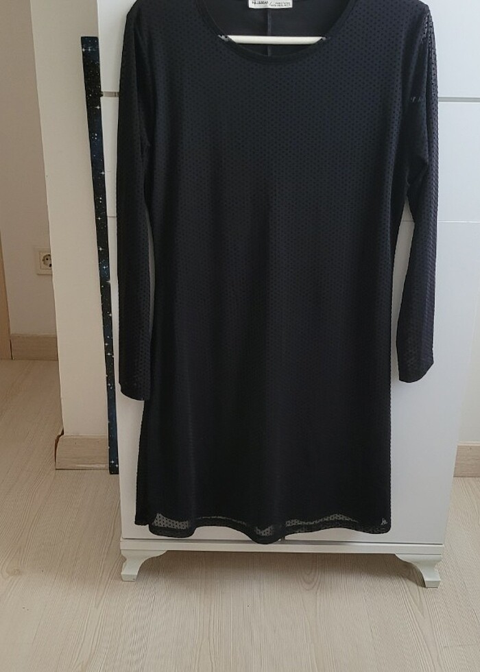 Pull & Bear Elbise siyah puantiyeli - Görsel 3